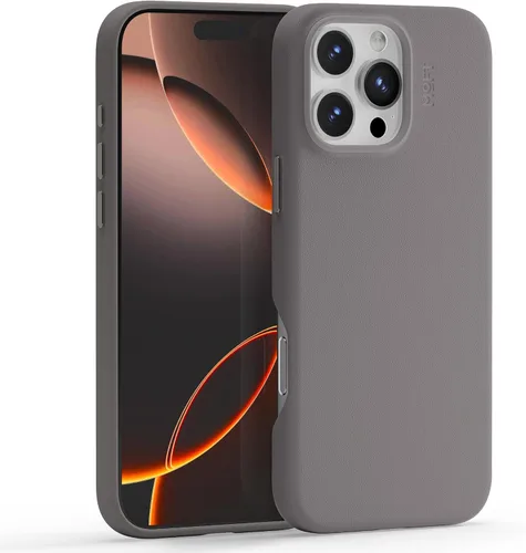 Vista 40 de MOFT Snap Case MOVAS™ para iPhone 16 Pro Max, compatible con MagSafe, funda magnética de cuero vegano premium con sensación suave, color duradero