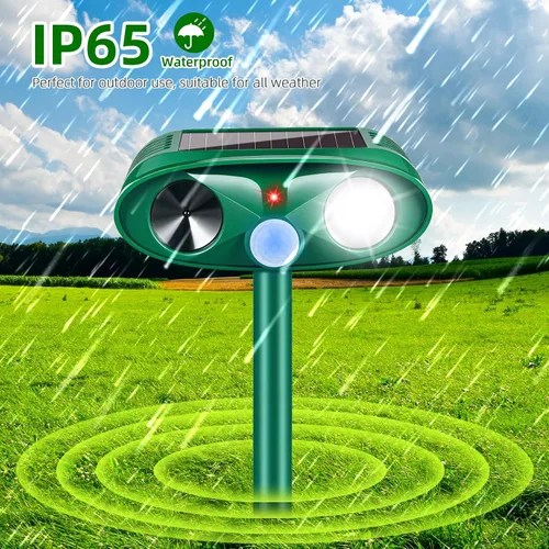 Vista 5 de Paquete de 4 repelentes solares de animales, repelente ultrasónico para gatos al aire libre para mantener alejados a los gatos, repelente sónico