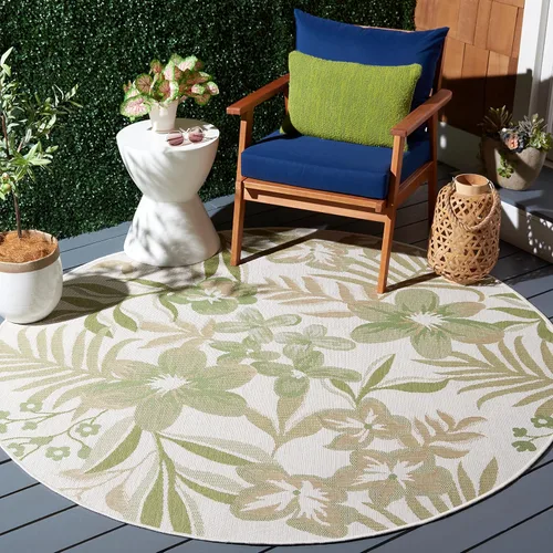 Vista 10 de SAFAVIEH Courtyard Collection - Alfombra de pasillo, 2 pies 3 pulgadas x 8 pies, color beige y óxido, no desprende pelusa y de fácil cuidado