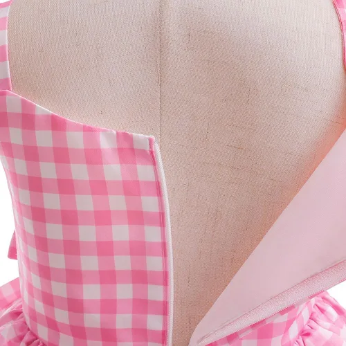 Vista 7 de Disfraz rosa de princesa con lazo para niñas, disfraz de cosplay de película, disfraz de fiesta de Halloween