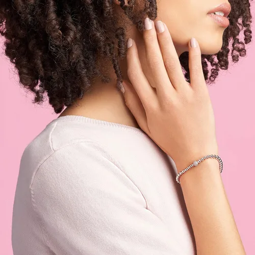 Vista 3 de PANDORA Pulsera de cuentas de joyería y circonita cúbica en rosa Metal