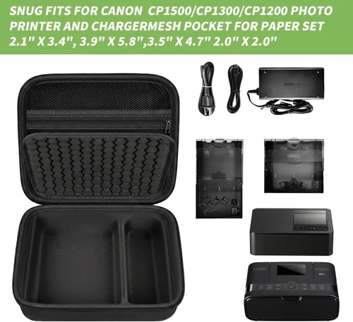 Vista 2 de ALKOO Funda compatible con Canon SELPHY CP1300/CP1200/CP1500 Impresora fotográfica compacta inalámbrica y juego de tinta/papel a color, solo bolsa