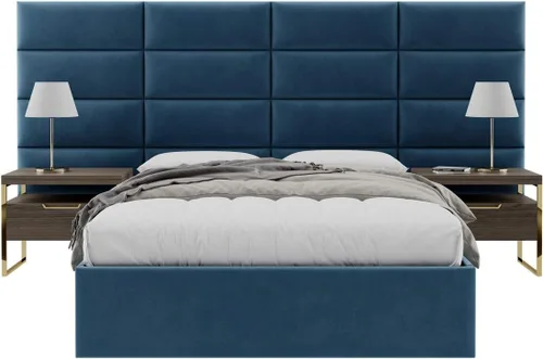 Vista 119 de Vänt - Paneles tapizados de cabecera para montar en la pared, diseño Elizabeth, 120 x 46 pulgadas, configuración de 16 paneles individuales