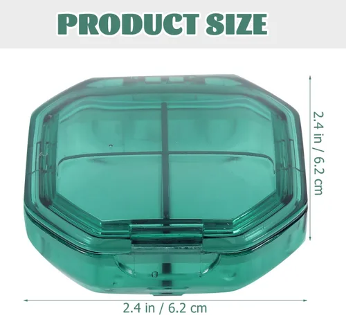 Vista 2 de iplusmile Estuche portátil para medicina, 4 compartimentos, organizador de píldoras compacto para viajes, uso diario, vitaminas, suplementos, caja
