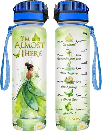 Vista 28 de 34HD Axolotl - Botella de agua de 32 onzas, bonita botella motivacional para mujer, botella de gimnasio con marcador de tiempo, regalo