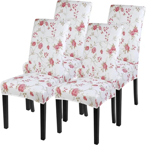 Vista 97 de SearchI Juego de 2 fundas elásticas para sillas Parsons de comedor, fundas elásticas con estampado de elastano, extraíbles, lavables, fundas