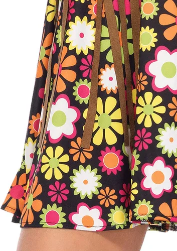 Vista 4 de Leg Avenue Women's 2 Pc Starflower Hippie Costume with Dress, Headband
