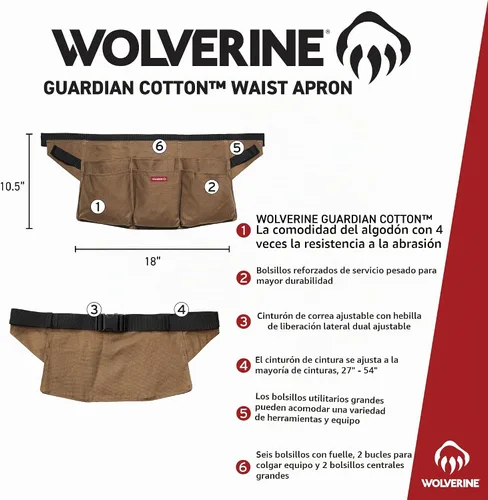 Vista 2 de WOLVERINE Delantal de cintura de algodón Guardian