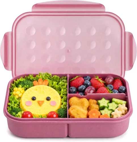 Vista 7 de MISS BIG® Fiambrera estilo bento,Fiambrera estilo bento para niños,Fiambrera para niños,Fiambrera para niños a prueba de fugas,Contenedores
