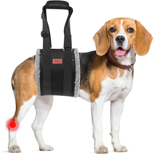 Vista 19 de Arnés de elevación ajustable para perros, cabestrillo para perros grandes, soporte de elevación y arnés de rehabilitación para patas traseras Negro