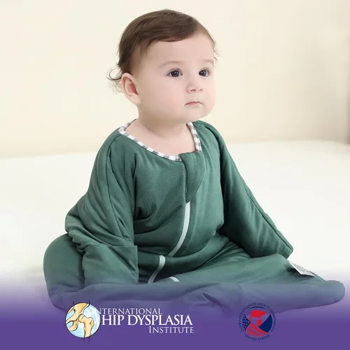 Vista 3 de PuppyPaws - Saco de dormir para bebé, 1.5 TOG, envolvente de transición con mangas largas con brazos hacia arriba y puños de manoplas, saco de Verde