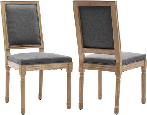 Vista 29 de ODUSE-DAILY French Country - Juego de 2 sillas de comedor de color caramelo, sillas de cocina y comedor, sillas de cocina de piel sintética, Ámbar
