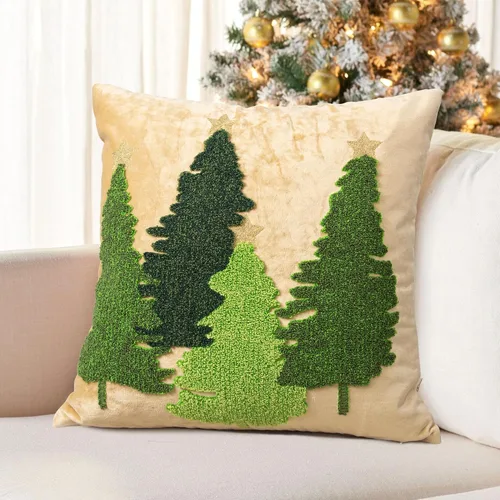 Vista 12 de Fundas de almohada navideñas de gatos lindos de 18 x 18 pulgadas, fundas de almohada bordadas de Navidad, decoraciones de Navidad, almohadas Gatos