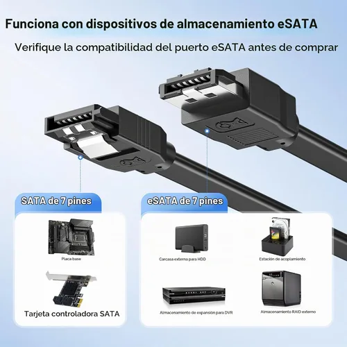 Vista 4 de Cable Matters Paquete de 2 cables SATA a eSATA de 6 Gbps, eSATA a SATA, 3