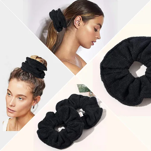 Vista 3 de Ivyu Toalla de microfibra para secar el cabello, banda elástica grande de fibra para rizar el cabello para la ducha, productos para el cabello