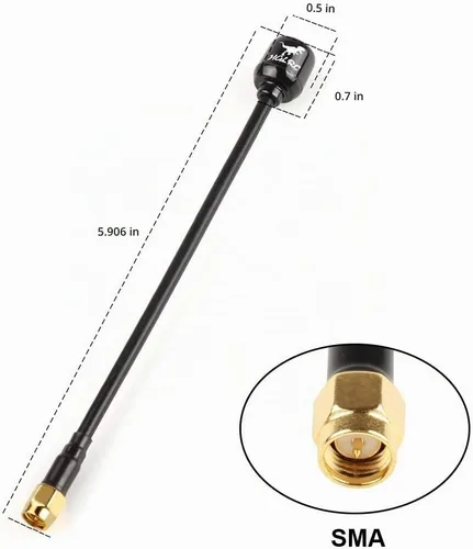 Vista 2 de HGLRC RHCP SMA Antena de Largo Alcance FPV Hammer Mini 2.5dBi Super Mini 5.8G para Dron RC (2 piezas)