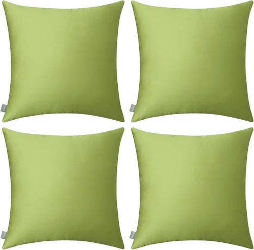 Vista 13 de Thmyo - Paquete de 4 fundas de almohada decorativas de 100 % algodón para lumbar, cómodas, sólidas, para Navidad/Halloween, fundas de cojín Blanco