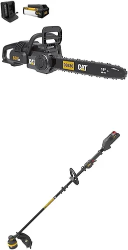 Vista 3 de Cat Motosierra de 16 pulgadas sin escobillas de 60 V, motosierra a batería con tensión de cadena sin herramientas, freno de cadena + soplador