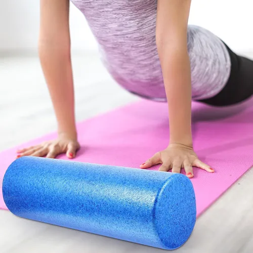 Vista 5 de PRETYZOOM Rodillo de columna de masaje muscular de yoga de espuma de alta densidad azul para fitness relajación corrección de postura y terapia