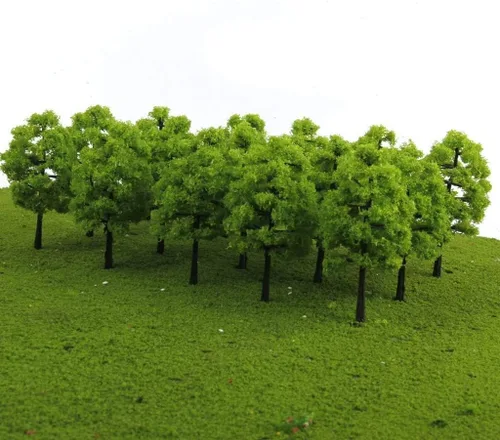 Vista 3 de Paquete de 70 árboles de tren de árboles de modelo mixto, paisaje de ferrocarril, diorama, árbol de arquitectura, árboles para bricolaje, paisajes