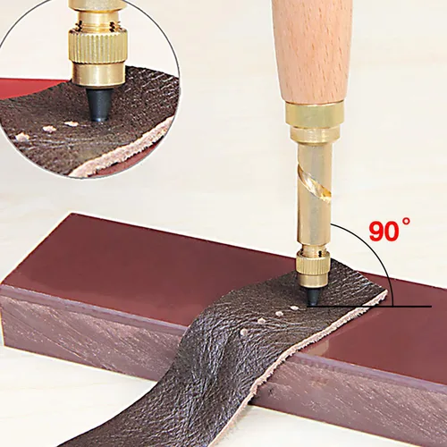 Vista 6 de Herramienta de perforación de cuero ajustable para taladro, perforadora de papel, perforadora de manualidades, 6 tamaños de puntas, 0.059 in, 0.079