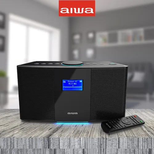 Vista 9 de Aiwa Altavoz inalámbrico - Libera un sonido potente y una conectividad versátil - Experimenta la libertad Bluetooth, radio FM, reloj, 20 W RMS, Negro