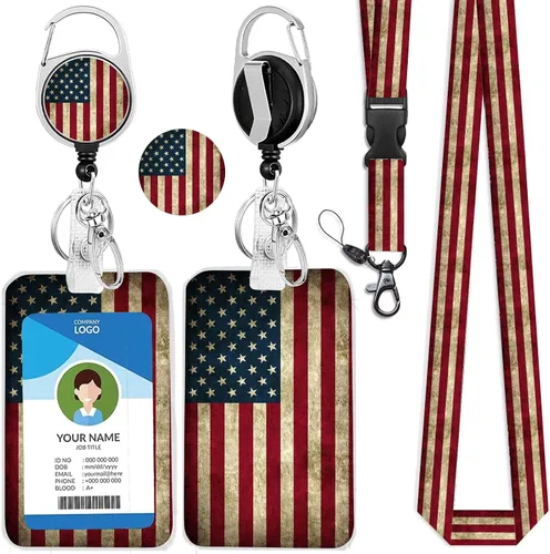 Vista 29 de Cordones azul bebé para llaves Portador de Insignias, Carrete de Insignias Retráctil con Clip de Mosquetón y Cordón Desmontable, Linda Tarjeta