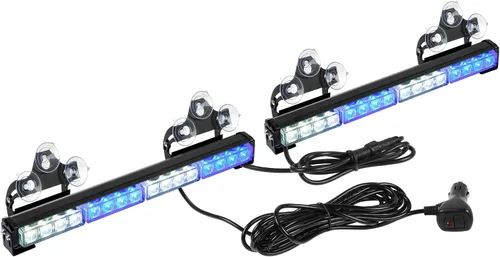 Vista 16 de ASPL - Barra de luz LED intermitente de emergencia de 2 x 16.8 pulgadas, para asesor de tráfico. Barra de luz estroboscópica de 32 LED con 26 Ámbar