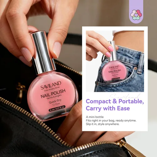 Vista 3 de SAVILAND Juego de esmaltes de uñas de gelatina: 12 colores naturales desnudos rosa esmalte blanco puro de uñas de secado rápido esmalte de uñas