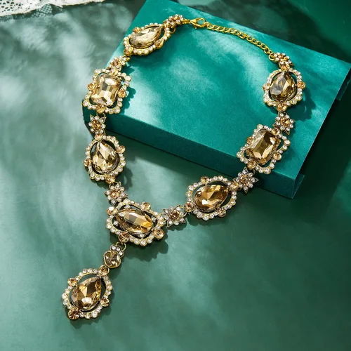 Vista 4 de Flyonce Collar de cristal con diamantes de imitación Art Deco para mujeres y niñas