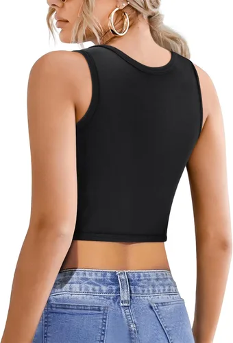 Vista 2 de BRABIC Carpeta de pecho para mujer transgénero Tomboy FTM Corsé corto con cremallera elástica Trans sin mangas
