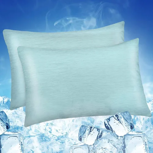 Vista 17 de LUXEAR Fundas de almohada refrescantes para durmientes acalorados, Arc-Chill Q-Max de doble cara mejorada > 0.5 Funda de almohada de satén