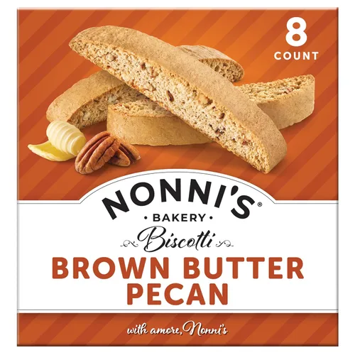 Vista 8 de Nonni's - Galletas de biscotti de mantequilla marrón y nueces, envueltas individualmente, 8