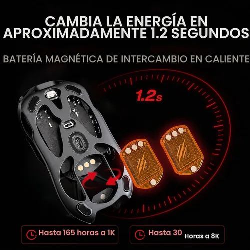 Vista 5 de AM Infinity Mouse .97 - Ratón inalámbrico para juegos de 1.66 oz, sensor Negro basalto