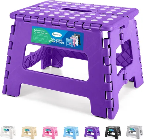 Vista 15 de Dyforce Taburete plegable de 9 pulgadas para niños y adultos, taburete de pie plegable y ligero para niños pequeños, cocina, baño, capacidad de 300