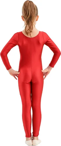 Vista 4 de Malla de una pieza Speerise, de mangas largas, hecha en Spandex, para niñas que practican danza