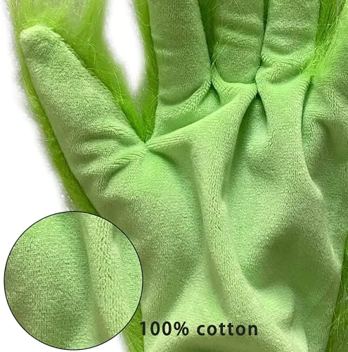 Vista 8 de WPOZD Guantes de felpa verde de Navidad, guantes verdes accesorios de juego de rol