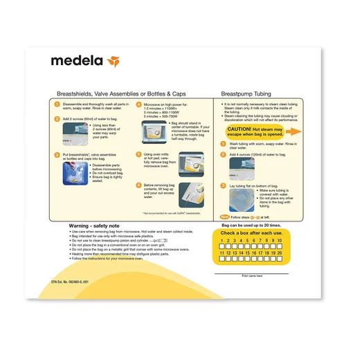 Vista 2 de 3 cajas con bolsas de Medela Quick Clean Micro-Steam 5 bolsas por caja.