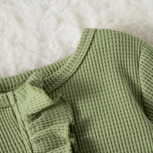 Vista 6 de Ropa para bebé recién nacida, con volantes, con cremallera, para llegar a casa, ropa de otoñoinvierno de 0 a 12 meses