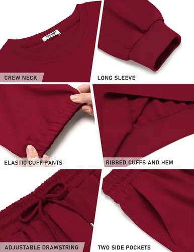 Vista 16 de COOFANDY Conjunto deportivo de 2 piezas para hombre, sudadera de manga larga, sin botones, para deportes, casual, fitness, trotar