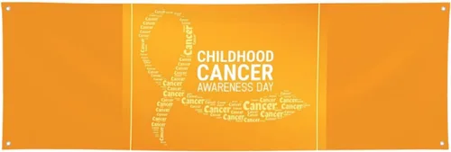 Vista 16 de Cartel del mes de concientización sobre el cáncer infantil de 24 x 71 pulgadas, decoraciones para porche, patio, tapiz de fondo, suministros