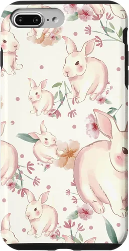 Vista 9 de Funda con diseño de carita sonriente para iPhone 15 Bunny Pattern Graffiti Doodles