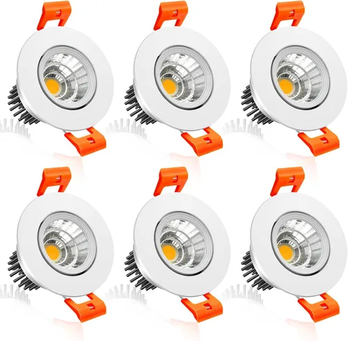 Vista 21 de inShareplus Downlight LED de 2 pulgadas, iluminación empotrable de 3 W, regulable, luz blanca cálida de 3000 K, CRI80, luces de techo