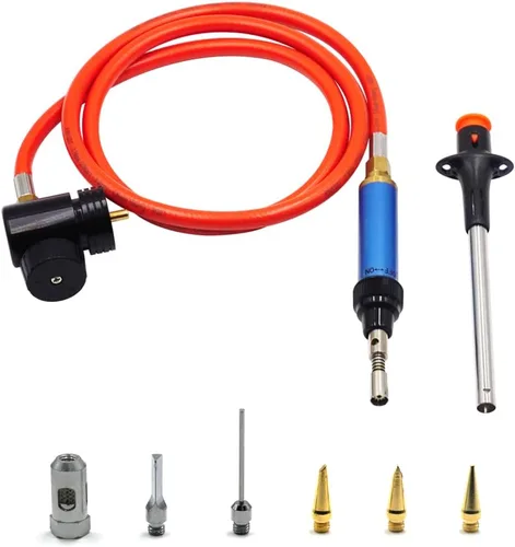Vista 8 de BLUEFIRE Kit de Antorcha de Soldadura Mini Lápiz de Gas MAP/MAPP de 3' con Manguera Multifunción Antorcha de Propano con Encendedor de Pedernal