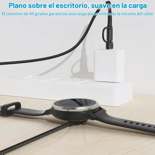 Vista 4 de Paquete de 2 cables de carga 2 en 1 para reloj Garmin de 3.3 pies, cable de carga USB con tipo C para Fenix 9 8 7 6 Pro, Forerunner 970 965 570 265