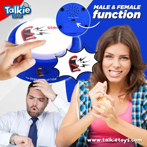 Vista 4 de Talkie Toys Products The Scream Button - Botón de voz para hombre y mujer, botón parlante divertido, juguete para hablar para aliviar el estrés y más
