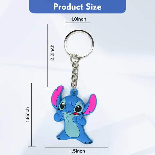Vista 2 de Llavero de dibujos animados, lindo llavero de silicona para niños y niñas, regalo de fiesta (10 piezas de dibujos animados)