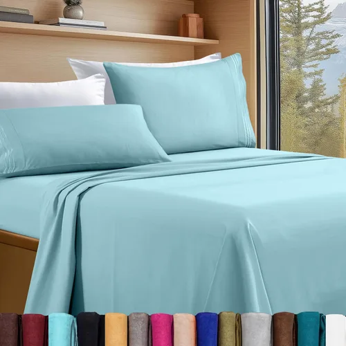 Vista 99 de Elegant Comfort - Juego de sábanas de lujo de 4 piezas - Ropa de cama de lujo de 1500 hilos, calidad de hotel prémium, microfibra, resistente a