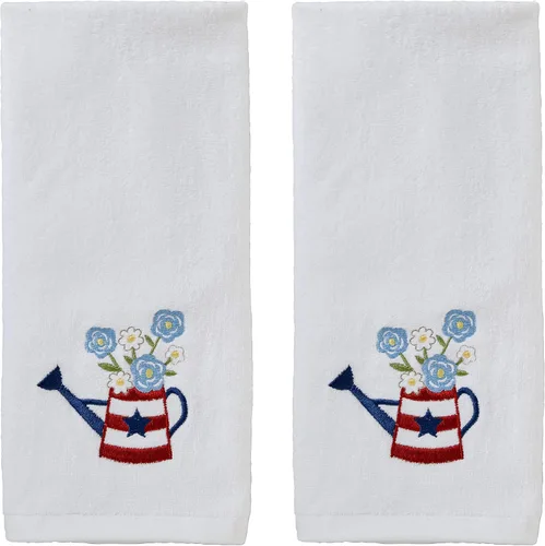 Vista 7 de SKL Home Americana Script - Juego de 2 toallas de mano, bordadas, azul marino 100% Cotton. Fun for Memorial Day, 4th of July, Labor Day & all