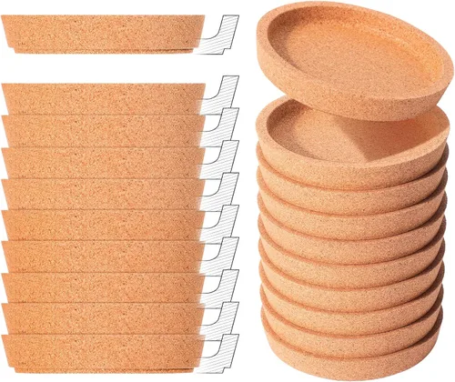 Vista 3 de 18 posavasos de corcho a granel de 4 pulgadas, redondos, a prueba de fugas, posavasos de corcho para bebidas, reutilizables, absorbentes